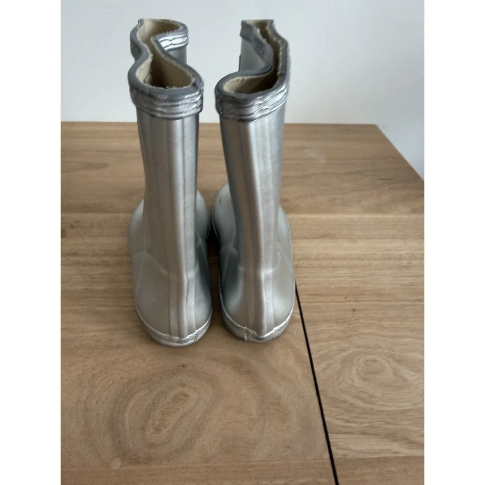 Hunter Kids First Classic Silver Rain Boots Waterproof Rubber Size 11 Toddler